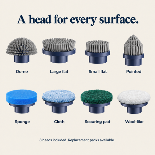 Labeled guide to the 8 brush heads